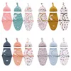 Blankets Swaddling born Swaddle Wrap Hat Cotton Baby Receiving Blanket Bedding Cartoon Cute Infant Sleeping Bag for 06 Months 220909