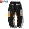 Calças masculinas RainbowTouches 2022 NOVA MODA CAUSAIS TREINAMENTO DE TREINAMENTO DE ESPORTES LOGAS MENOS MOLOS POCKETS LETRAS IMPRESSÃO DE Splicing Pants T220909