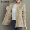 Kvinnorjackor Hifashion Women Double Layer Windbreaker Autumn Casual Slim Coat Fashion Plus Size 4XL Standup Collar Ladies Jacket 220909