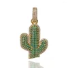 Colliers pendants bonlavie hip hop solid cactus micro incrusté zircon street fashion hiphop masculin