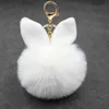 Keychains mignon oreilles de lapin en peluche porte-clés de travoux de mode sac de mode car clés clés couple de bijoux accessoires de clés T220909