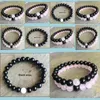 Beaded Strands Natural Stone 8mm Black Onyx Armband 8mm Rose Quartz Armband Gemstone Beads Elastic Gemstone Armband Gifts Drop D DH1EC