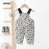 Overaller Yatfiml Spring Autumn Leopard Overall Corduroy Pocket Trousers Casual Loose Toddler Bib Pants Baby Boys and Girls Clothing 220909