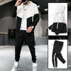 Tute da uomo Abbigliamento sportivo da uomo Abbigliamento da palestra maschile traspirante Giacca casual da uomo sottile con cappuccio Pantaloni da jogging Uomo 2 pezzi / set Set sportivi M-6XL 220909