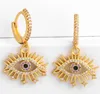 Boucles d'oreilles bijoux Zirconia Lune Moon Eye Gold Color Cz Crystal Clips No Boucles d'oreilles percées pour les femmes bijoux WSJ35