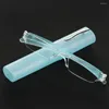 Sunglasses Small Ultra Light Rimless Pen Holder Reading Glasses With Tube Case Men Women Portable Pocket Eyewear Presbyopia