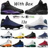 2022 com caixa de basquete masculino High OG Jumpman 13 13s Blue French Brave Blue Obsidian University Gold Glitter Court Purple Red Sport Sneakers Treinadores Tamanho 40-46