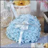 Party Decoration Party Decoration Rose Flower Heart-Shape Ring Box Pearl Rhinestone smycken Gift Case Romantic Valentine HomeIndarustry DH5CA