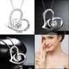 Collane con ciondolo Collana in argento sterling S925 per le donne Ti amo fino alla luna e ritorno Regali di compleanno per moglie Mamma Msee Pics Day Drop De Dhg8I