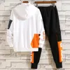 Herren Tracksuits Fashion Herren Set Korean Style Frühling Herbst Elastic Taille Trousserlong Ärmeln Pullover Sweatshirt Set Casual Men Clothing Sets 220909