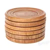 Placas redondas de madera Estera Ecológica Taza de té de madera Posavasos Té Taza de agua Platos Cocina Hogar Hotel Vajilla Plato de comida BH7538 TQQ