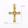 Colares pendentes Anietna Gold Cross Crystal Velozes e furiosos 7 Teretto Vintoledo Chain de colar latino para homens Hombre de colarinho de joias