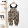 Overaller Yatfiml Spring Autumn Leopard Overall Corduroy Pocket Trousers Casual Loose Toddler Bib Pants Baby Boys and Girls Clothing 220909