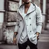 Misturas de lã masculina quente mens trench coat jaqueta outono mens outwear sobretudos casual cor sólida lã trench coat para roupas masculinas casaco longo homens 220909