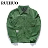 メンズジャケットruihuo corduroy for men Clothing Japanese Bombers Harajuku Streetwear CoatサイズM5xl Spring Arrivals 220909