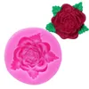 Stampi in silicone a forma di fiore di rosa Stampo per sapone per le mani fai-da-te Stampo per torta in gel di silice Torte fondente Muffin Cupcake Strumenti per decorare la cottura TH0279