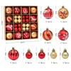 42/44 Pcs Christmas Balls 6cm Plastic Christmas Tree Hanging Ball Xmas Decorations for New Year Home Decor