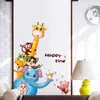 Wall Stickers Cartoon Forest Animals For Kids Rooms Baby Childrens Playroom Decoration Nursery Decals Mural Art Home Decor