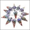 Charms 7 Chakras harts Hexagon spetsiga kon charms pendant pendum f￶r diy smycken g￶r halsband grossist droppleverans 2021 findi dhr9t