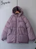 Parkas en duvet pour femmes Syiwidii veste automne hiver femme épaissir manteau chaud avec une capuche surdimensionné Streetwear bleu kaki Parka vêtements d'extérieur élégants 220909