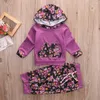 Ensembles de vêtements Born Infant Toddler Bébés Filles Automne Hiver Vêtements À Manches Longues Floral Sweat À Capuche Pantalon Leggings 2pcs Tenues Ensemble 0-24M