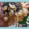 Pendant Necklaces Citrine Pendant Necklace Genuine Natural Crystal Stone Jewelry Bk Wholesale Healling Gemstone Yellow Quartz Women D Dhlhq