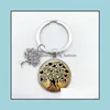 Keychains Pretty FashionTree of Life Keychain Pingente vintage Arte artesanal anéis de chaves Party Party Personal Custom Jewelry Drop Delt Dhpt7