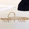 Vintage Gold Color Multilayer Letters Belts Charms Brand Name Waist Belt Women Accessories Zircon Waistband Female Thin Round Diamond Waist Chain