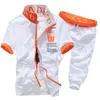 Herrsp￥riga modar MODE MￄNS Kort ￤rm Tracksuit Casual Sporting Suit Hoodies and Shorts M-XXL AYG276 220909