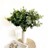 装飾的な花1PCSシミュレーション植物結婚式の装飾フラワーアレンジメントグリーンユーカリの束ね