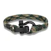 Urok bransolety mkendn men shackle na świeżym powietrzu Camping Rescue Army Camuflage Emergency Paracord for Ournquet for Women