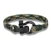 Braccialetti con ciondoli MKENDN Grillo da uomo Outdoor Camping Rescue Army Camouflage Laccio emostatico di emergenza Paracord per donna