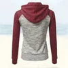 Damen Hoodies Sweatshirts Patchwork Casual Slim Reißverschluss Mantel Outdoor Herbst Winter Jacke Sport Mode Langarm Kapuzenpullover 220909