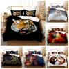 Tiger series Ensembles de literie 3D Ensemble de housse de couette en polyester pour adultes et enfants Housse de couette super douce de style européen et américain avec taie d'oreiller