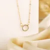 Crystal Circle Pendant Necklace Golden Color Unquie Women Fashion Necklaces