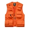 M￤ns v￤star plus storlek S7XL utomhusv￤st vandring fiske jakt orange multipockets maistcoat quickdrry andningsbar chaleco taktico 220909