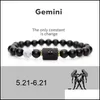 Brins de Perles 12 Bracelets Constellation Hommes Pierre Noire Bracelet Brins de Perles Signe Étoile Zodiaque Horoscope Amant Couple Amitié J Dhrey