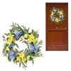 Flores decorativas Cosmos grinaldas de primavera para a porta da frente flor artificial natal vime redondo guirlanda parede