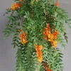 Flores decorativas Plantas artificiais de 100 cm de seda folhas de seda de videiras penduradas decoração de casamento de vinhas de casamento decoração de jardim de videira falsa