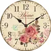 Настенные часы horloge кухня деревянные винтажные круглые настенные часы розовые цветы Reloj de pared тихий тихий часы на стене салон 220909