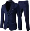 Ternos masculinos Blazers Men Suits Notch Lapela 3 peças 2 Buttons Wear casual Slim Fit Suit de Men Solid Color Jacket Smart Wedding Formal Suitor 220909