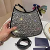 bolsas de grife brilhantes bolsa de ombro Hobos bolsa feminina com strass bolsa fashion bolsa com diamantes nas axilas tamanho 24 cm