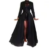 Casual Dresses Spring Women's Dress Black Sexy 2st Gothic Spets Sheer Jacket Long Gown Party Halloween Costume Outfit Ladies Fashion