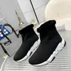 top quality Casual Shoes 2022 Designer Mens 1 Trainer Sock Shoe Womens Sneakers Socks Woman Shiny Knit Speed 20R unnerS neakerM asterE mbossedS peedsB ootiesP aris3 5