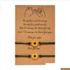 Braccialetti con ciondoli Bracciale con carte dell'amicizia Lega personalizzata Gocciolamento Olio di girasole Filo di cera Tessuto Consegna di gioielli Braccialetti 2021 C Dhudz