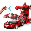 RC Transform Robot Car Toys مركبات التحكم عن بُعد الإلكترونية مع زر واحد يتدفق 2 في 1 آلة التحكم الإشعاعية Y2004135327999