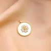 Charms Diy Parnante Gold Cobre plateado Micro incrustado Flor redonda de cáscara redonda para joyas Pendientes de collar