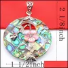 Pendant Necklaces New Arrives Natural Abalone Shell Women Pendant Necklaces Plum Blossom Sier Fashion Diy Jewelry 6Pcs/Lot Size 40Mm Dhyic