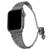 Bracciale Diamond Ladies Lunghezza catena regolabile per cinghia per Apple Watch Band 45mm 41mm 40mm 44mm 38 mm 42 mm in acciaio inossidabile in acciaio inossidabile IWatch Series 8 7 SE 6 5 4 3