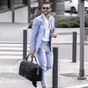 Herrenanzüge Blazer Kostüm Homme Mariage Hellblau Lässige Herrenanzüge Hochzeit Bräutigam Mode Terno Masculino Slim Fit Blazer 2 Stück Jacke Hose 220909